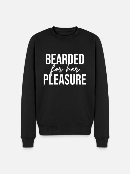 Skægget for hendes fornøjelse Skæg Mand Overskæg Løgn - Økologisk premium-sweatshirt til mænd - sort