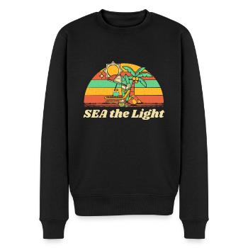 SEA la Lumière Été Citation MotivationNelle Tropical - Pull Premium bio Homme - noir - Devant - Nico (187cm)
