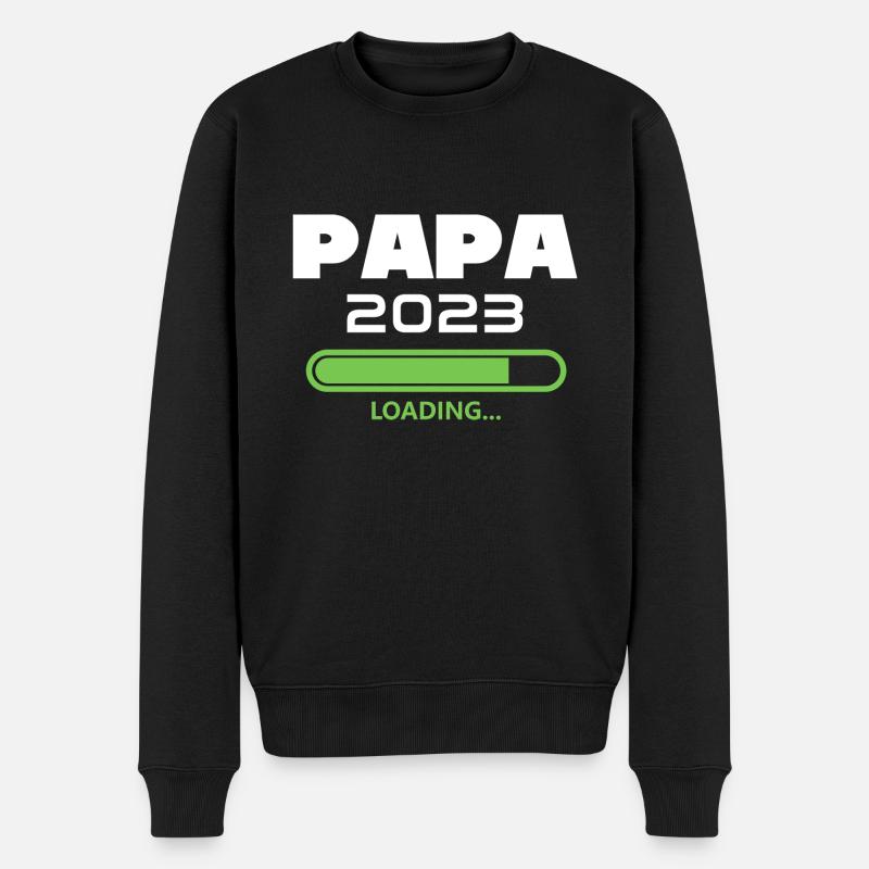 Dad 2023 Loading kündigt Schwangerschaft Future Dad an - Männer Premium Bio Pullover - Schwarz