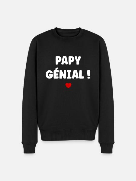 papy génial - Pull Premium bio Homme - noir