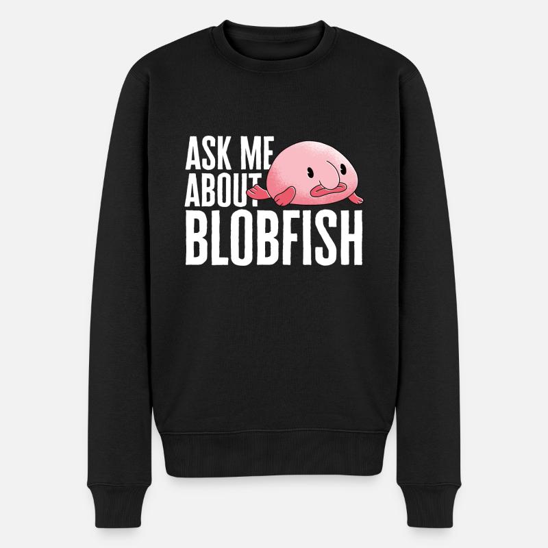 Poisson blob - Pull Premium bio Homme - noir