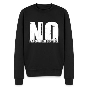 No Is A Complete Sentence 33 - Men's Premium Organic Jumper - black - Front - Nico (187cm)