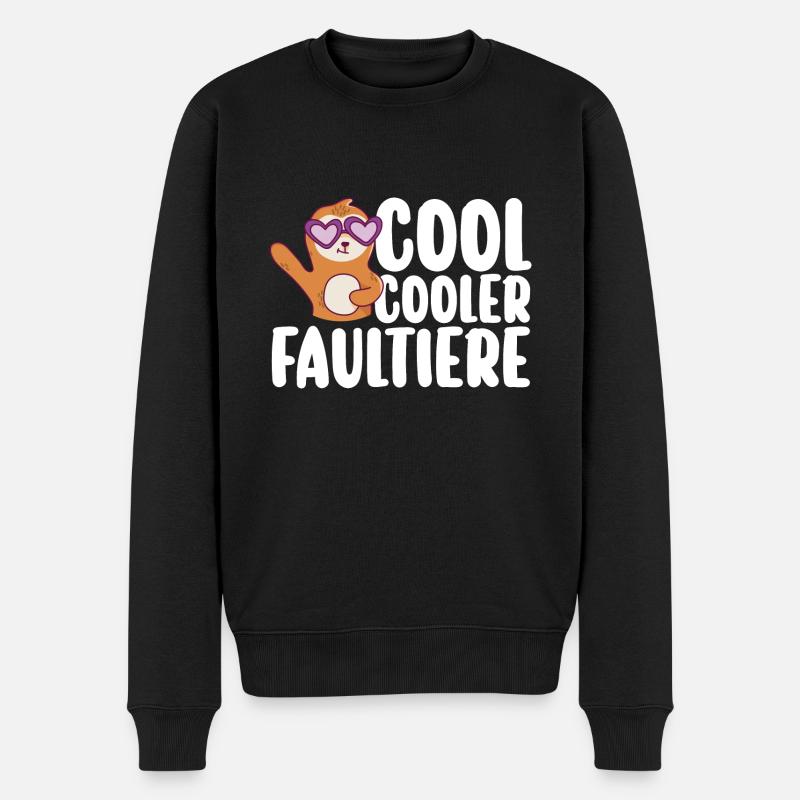 Faultier - Männer Premium Bio Pullover - Schwarz
