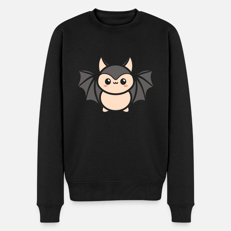 Fledermaus - Männer Premium Bio Pullover - Schwarz