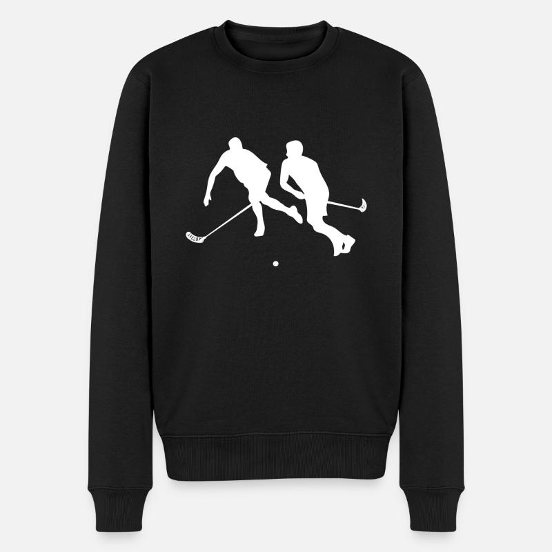 Floorball - Männer Premium Bio Pullover - Schwarz