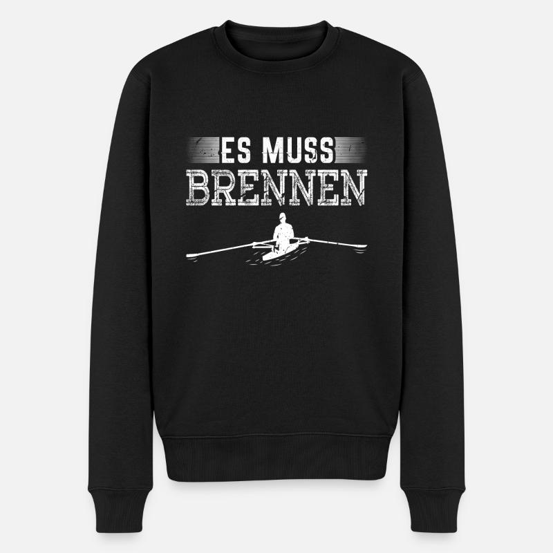 Es Muss Brennen Rudergerät Ruderer Rudern - Männer Premium Bio Pullover - Schwarz