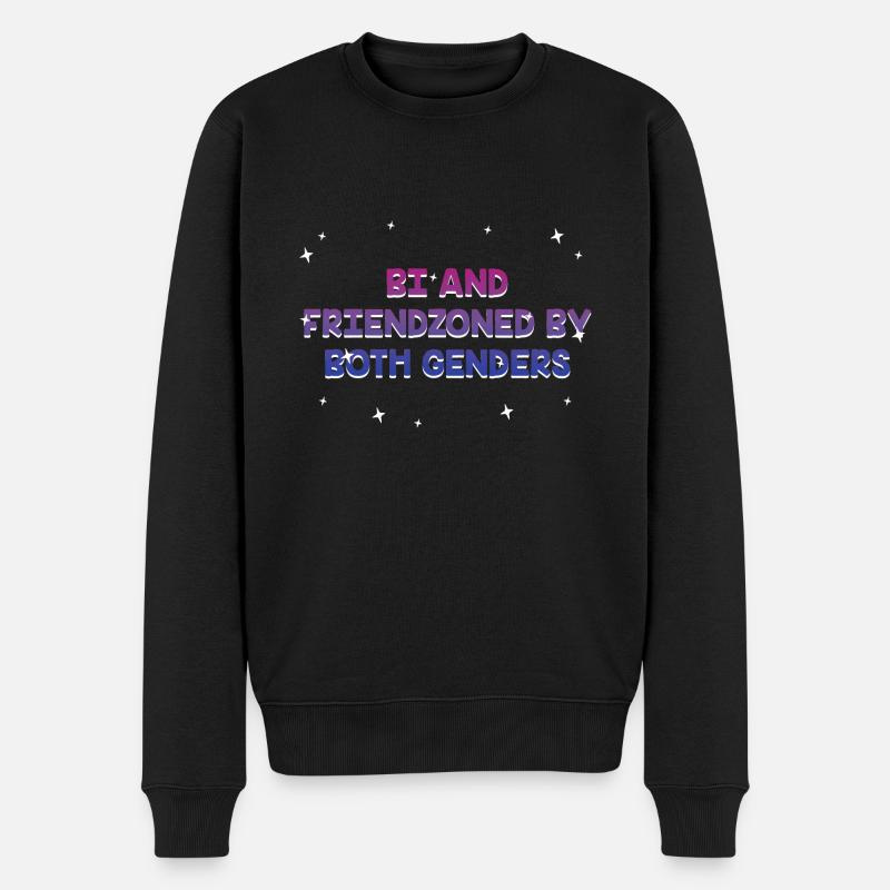 Friendzoned by Both Genders Bisexual Single Bi - Männer Premium Bio Pullover - Schwarz