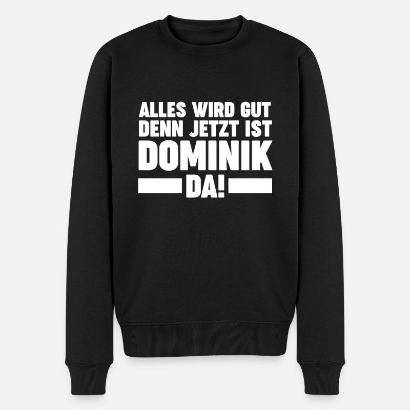 Dominik - Männer Premium Bio Pullover - Schwarz