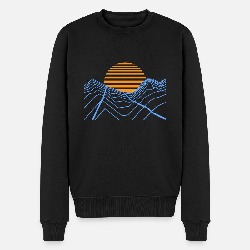 Retrowave Synthwave 80s Design - Männer Premium Bio Pullover - Schwarz