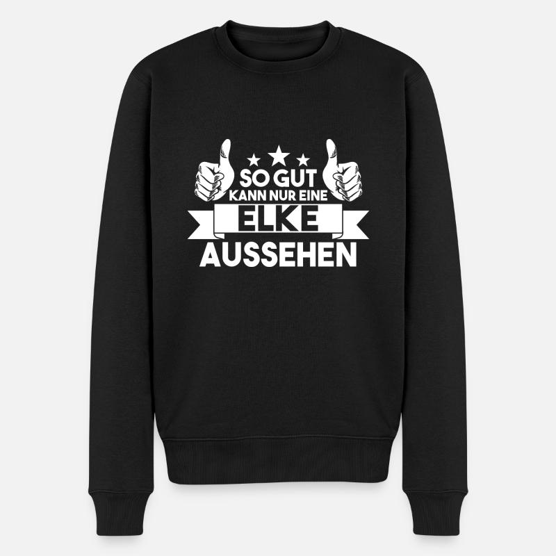 Elke - Männer Premium Bio Pullover - Schwarz
