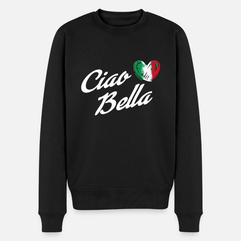 Ciao Bella - Italien Liebe - Männer Premium Bio Pullover - Schwarz