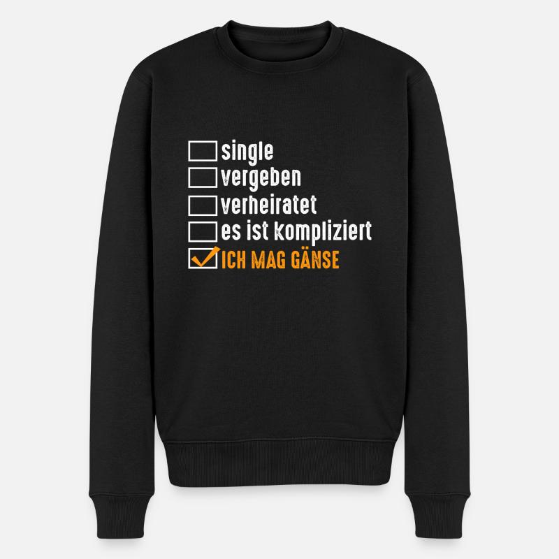 Beziehungsstatus Gans Gänse - Männer Premium Bio Pullover - Schwarz