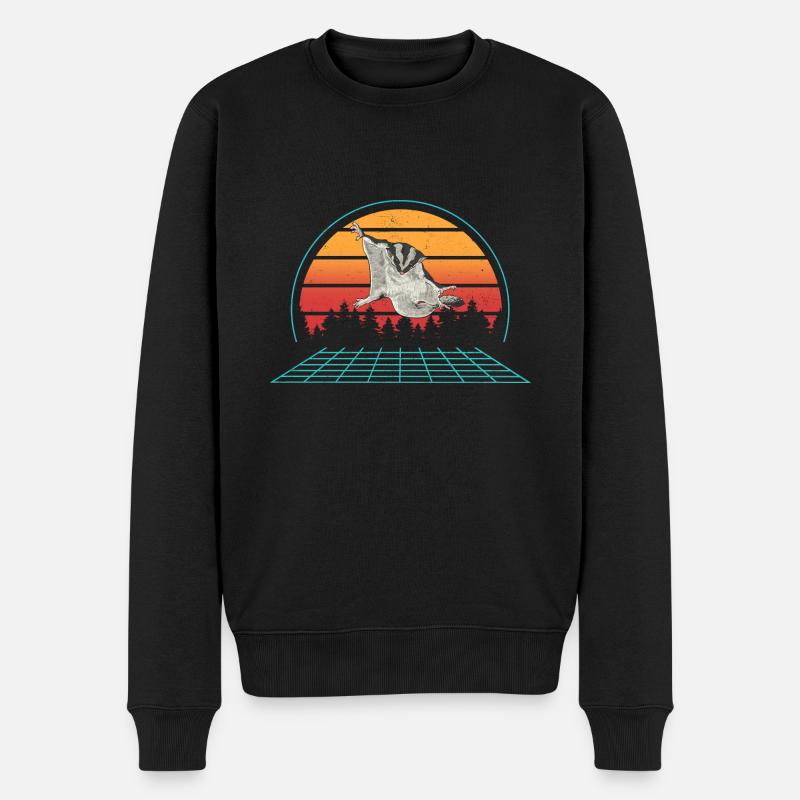 Kurzkopfgleitbeutler Sugar Glider - Männer Premium Bio Pullover - Schwarz