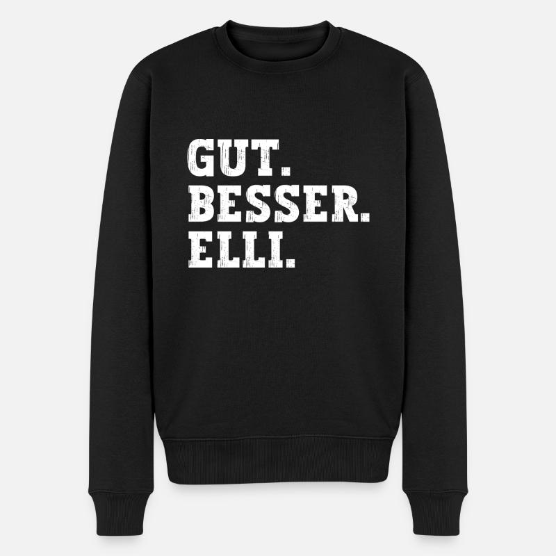 Gut Besser Elli Lustiger Spruch Name Elli - Männer Premium Bio Pullover - Schwarz