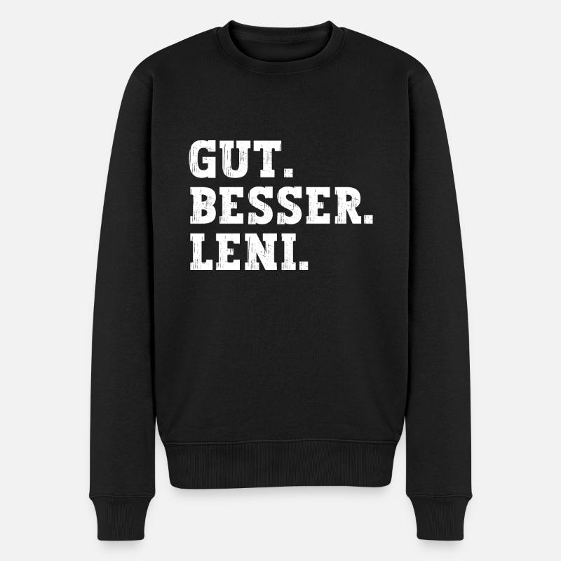 Gut Besser Leni Lustiger Spruch Name Leni - Männer Premium Bio Pullover - Schwarz