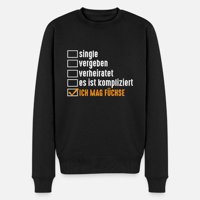 Fuchs - Männer Premium Bio Pullover - Schwarz