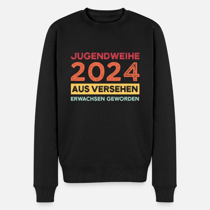 Jugendweihe 2024 Jugend Konfirmation Geschenk - Männer Premium Bio Pullover - Schwarz