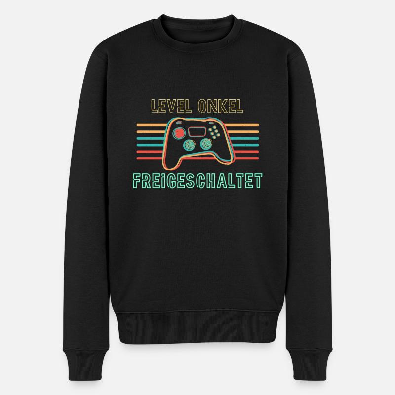 Onkel Level freigeschaltet - Männer Premium Bio Pullover - Schwarz