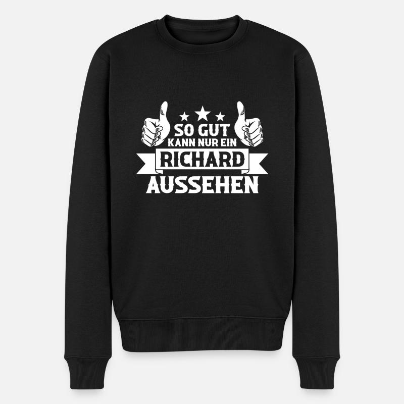 Richard - Männer Premium Bio Pullover - Schwarz