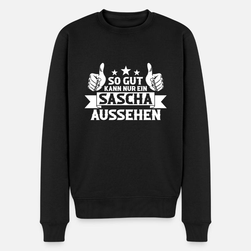 Sascha - Männer Premium Bio Pullover - Schwarz