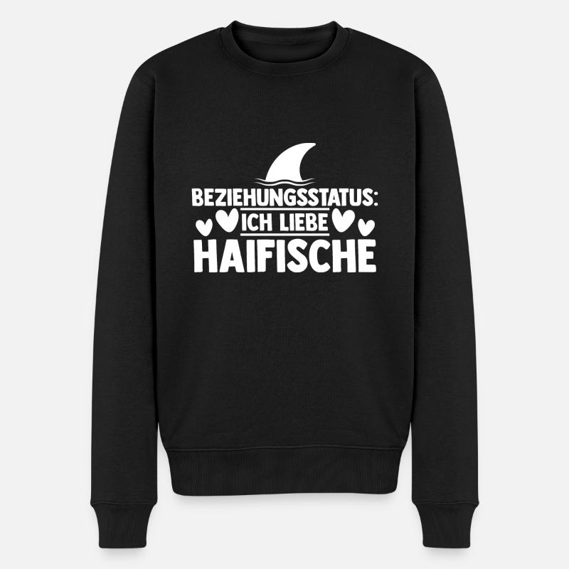 Fische Haifisch - Männer Premium Bio Pullover - Schwarz