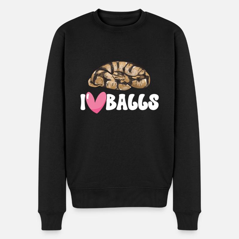 Ball Python Snake King Python - Men's Premium Organic Jumper - black