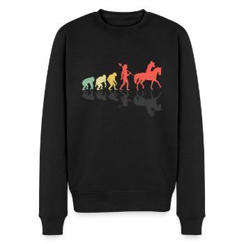Pferdefotografie Reiten Evolution Foto - Männer Premium Bio Pullover - Schwarz - Vorne - Nico (187cm)