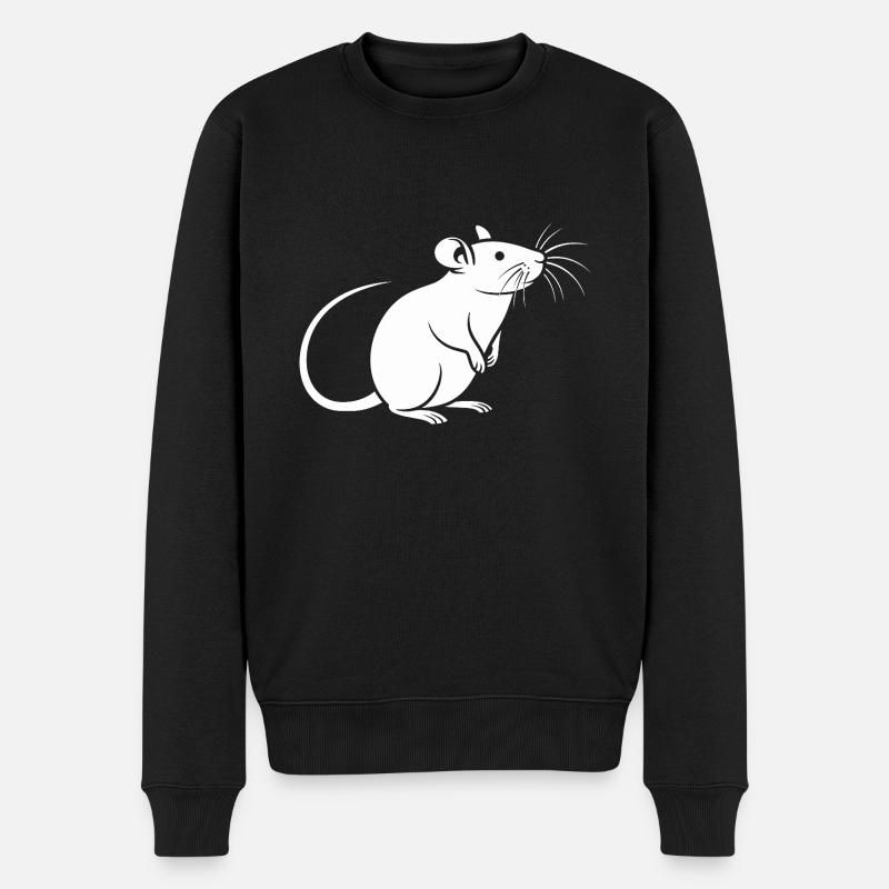 Ratte - Männer Premium Bio Pullover - Schwarz