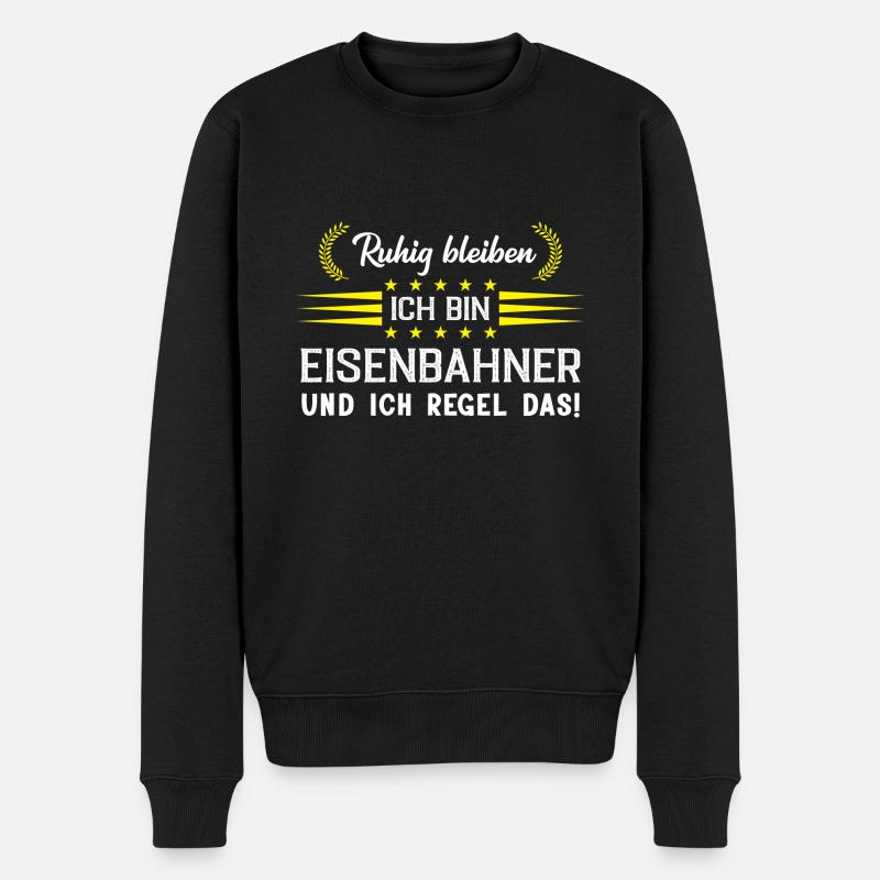 Eisenbahner Eisenbahn Geschenk - Männer Premium Bio Pullover - Schwarz