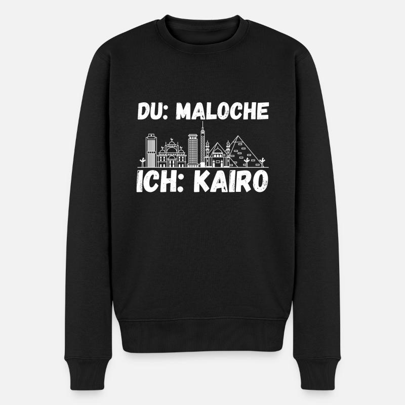 Du Maloche ich Kairo - Männer Premium Bio Pullover - Schwarz