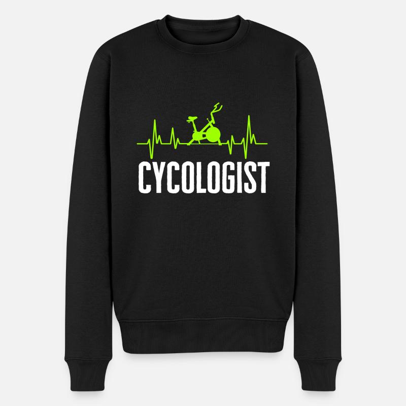 Indoorcycling Fahrrad Workout - Männer Premium Bio Pullover - Schwarz