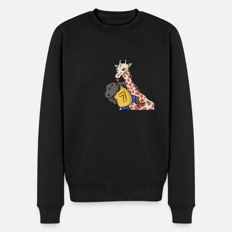 Girafffe - Männer Premium Bio Pullover - Schwarz