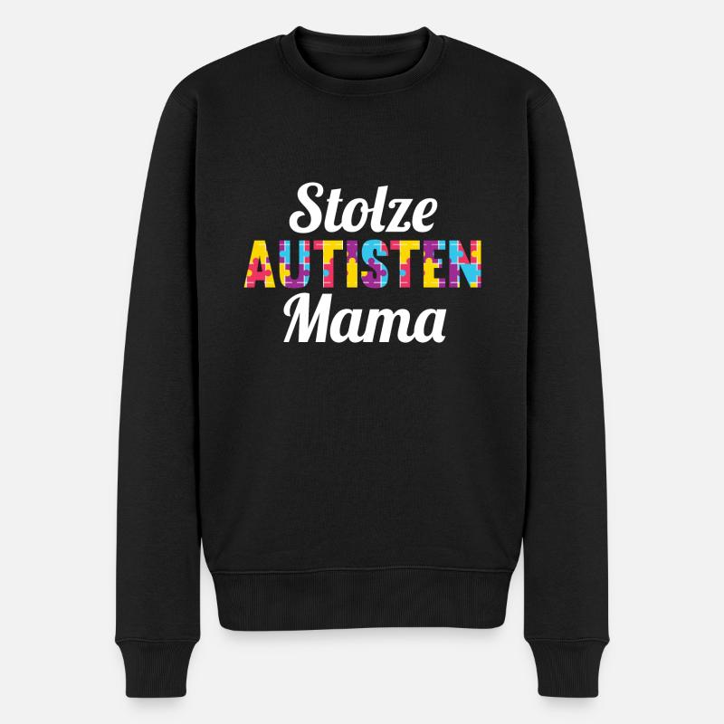 Mama Mutter Autismus Autist Autisten - Männer Premium Bio Pullover - Schwarz
