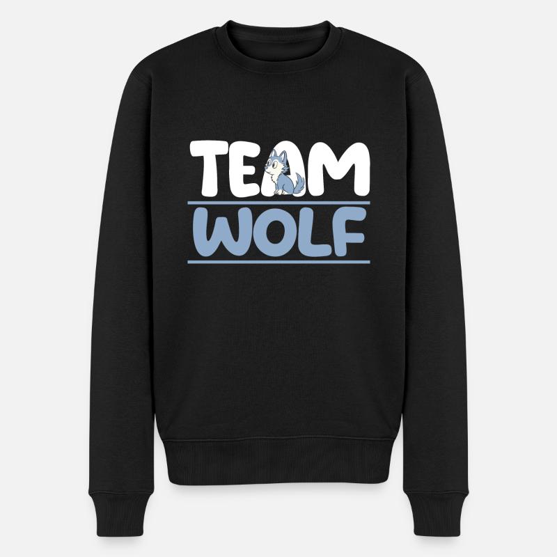 Tier Waldtier Wolf - Männer Premium Bio Pullover - Schwarz