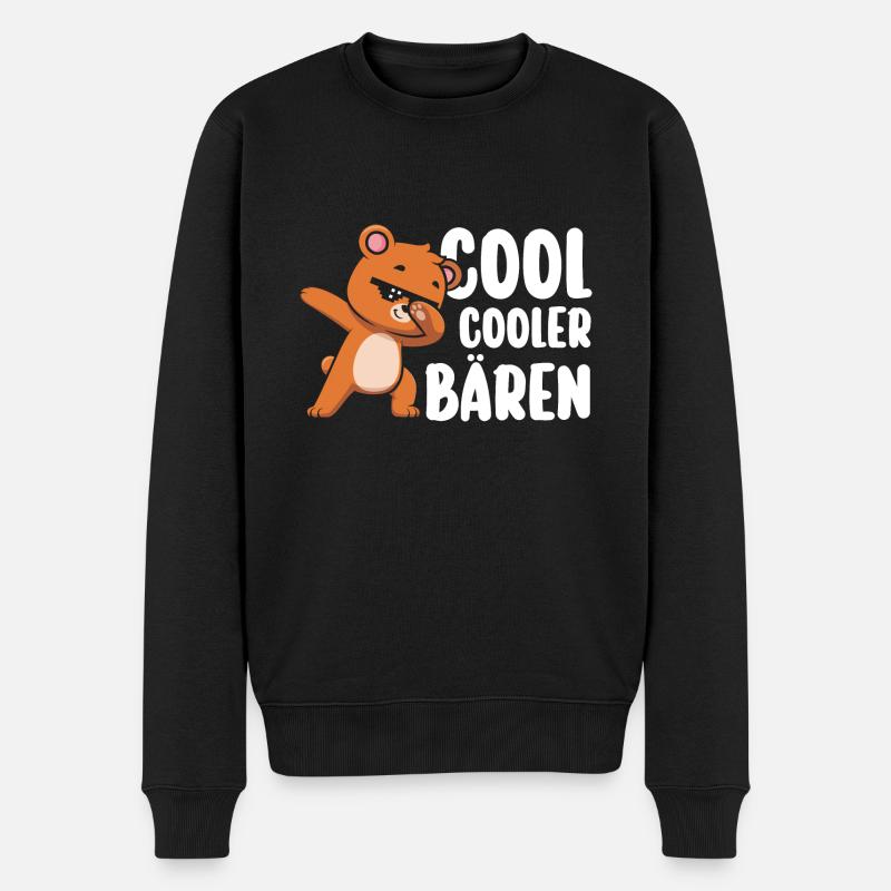 Braunbär Bär - Männer Premium Bio Pullover - Schwarz