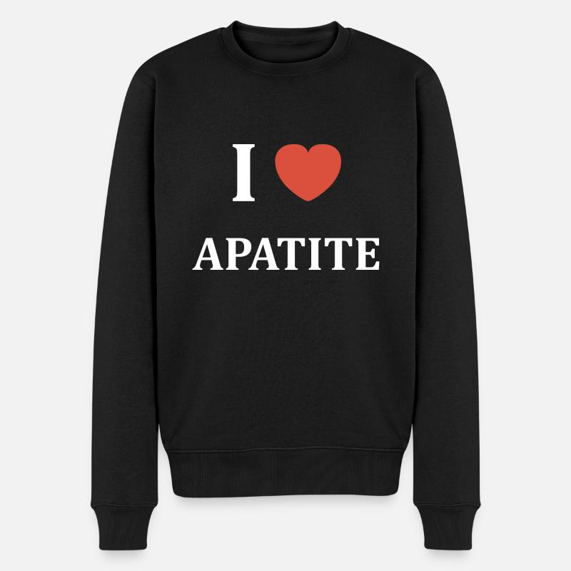 I love Apatite - Pull Premium bio Homme - noir