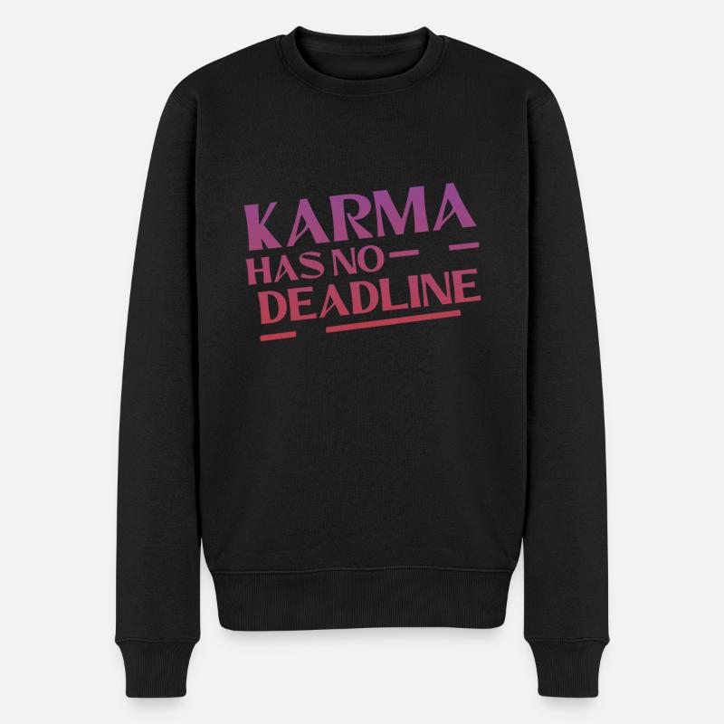 Karma Has No Deadline 4 - Männer Premium Bio Pullover - Schwarz