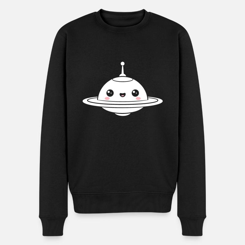 fliegende Untertasse - Männer Premium Bio Pullover - Schwarz