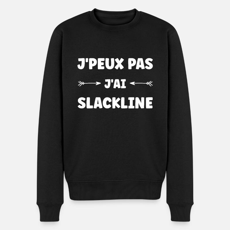 j'peux pas j'ai slackline - Pull Premium bio Homme - noir