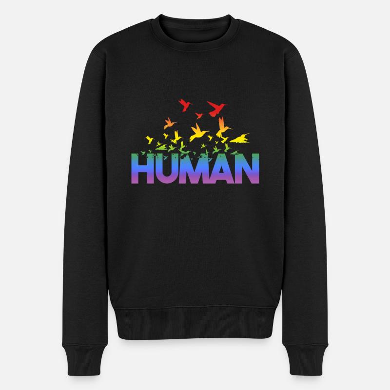 Liebe Human Regenbogen Gay Pride - LGBT - Männer Premium Bio Pullover - Schwarz