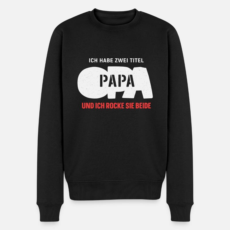 Bester Opa & Papa - Männer Premium Bio Pullover - Schwarz
