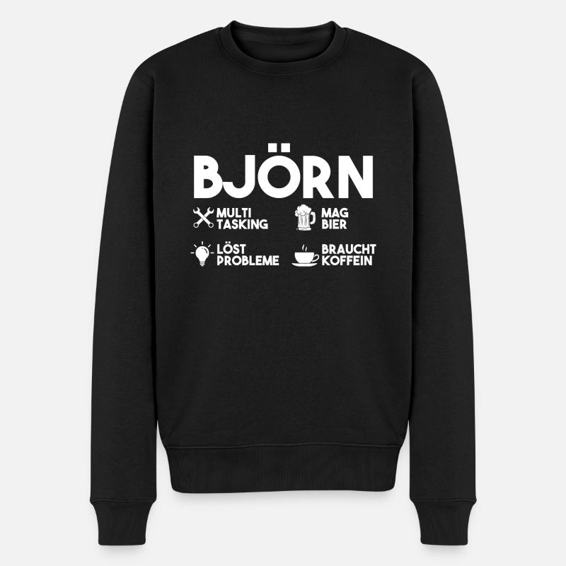 Björn - Männer Premium Bio Pullover - Schwarz