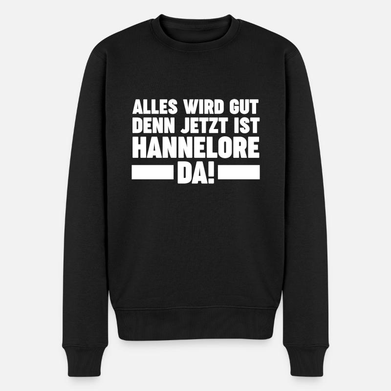 Hannelore - Männer Premium Bio Pullover - Schwarz