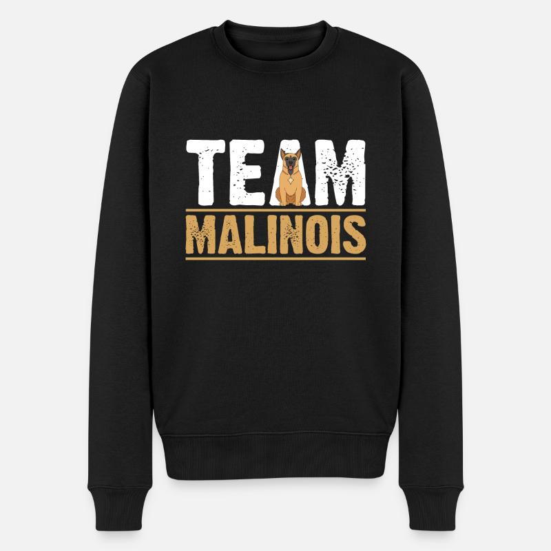 Hund Malinois - Männer Premium Bio Pullover - Schwarz