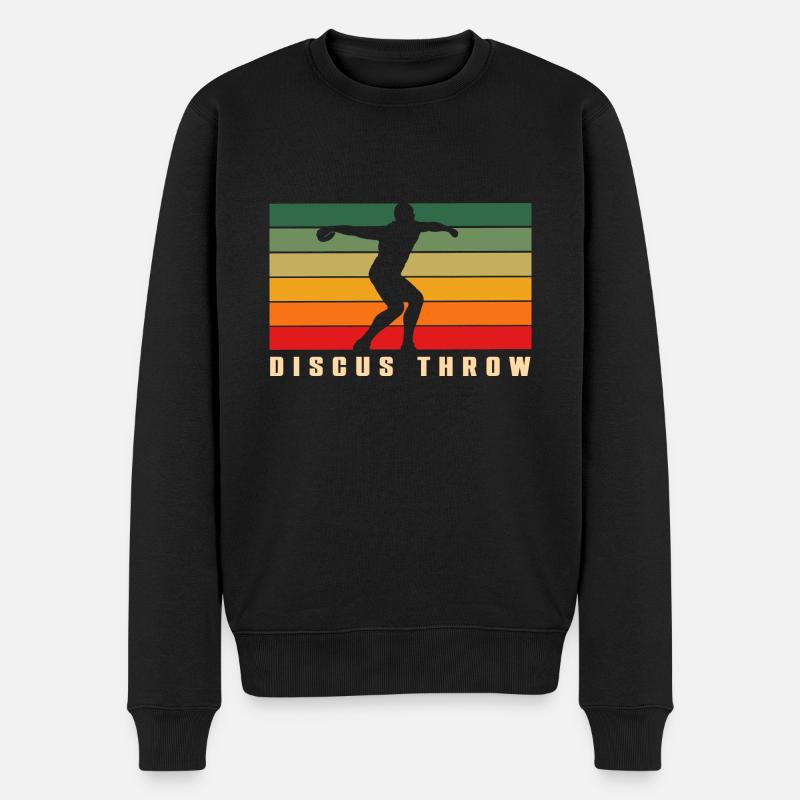 Discus Throw Retro - Men's Premium Organic Jumper - black