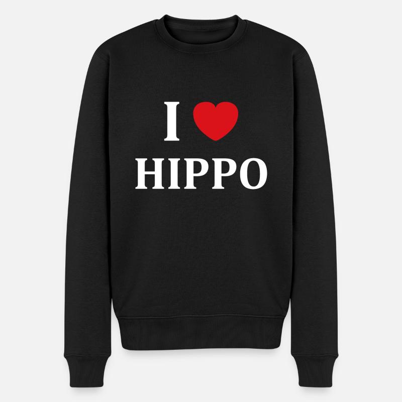 amour petit hippopotame - Pull Premium bio Homme - noir