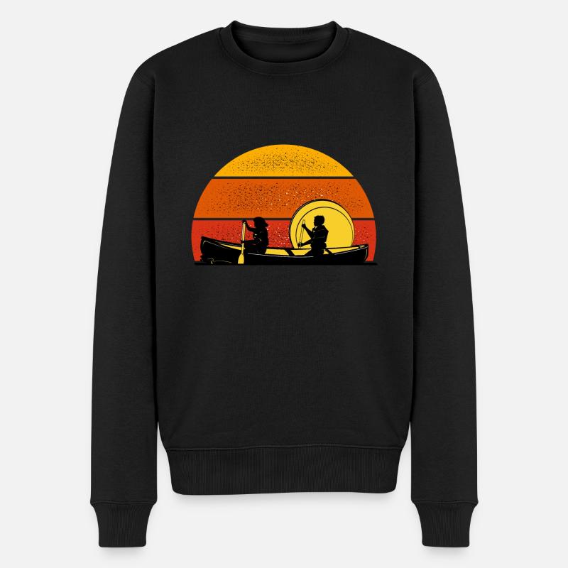 Vintage Kajak Kanu Retro - Männer Premium Bio Pullover - Schwarz