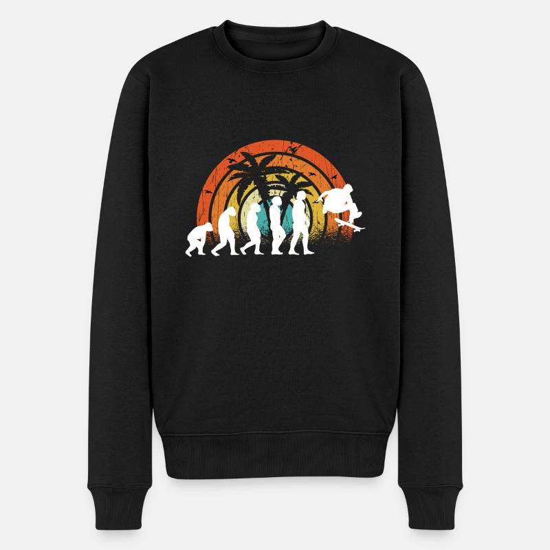 Evolution Skateboarding Skate Retro Streetwear - Pull Premium bio Homme - noir