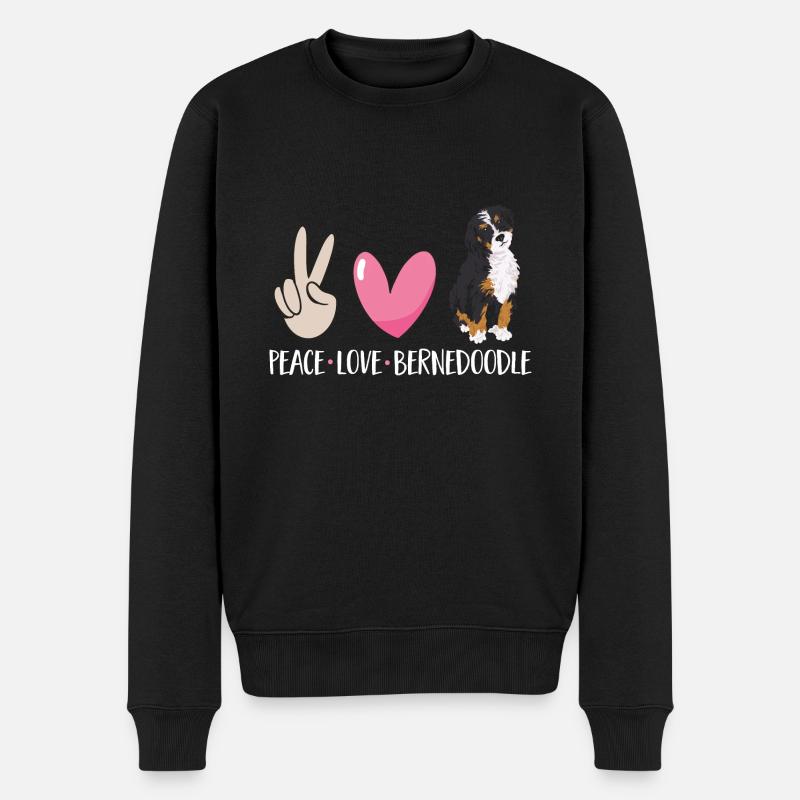 Bernedoodle Hund - Männer Premium Bio Pullover - Schwarz