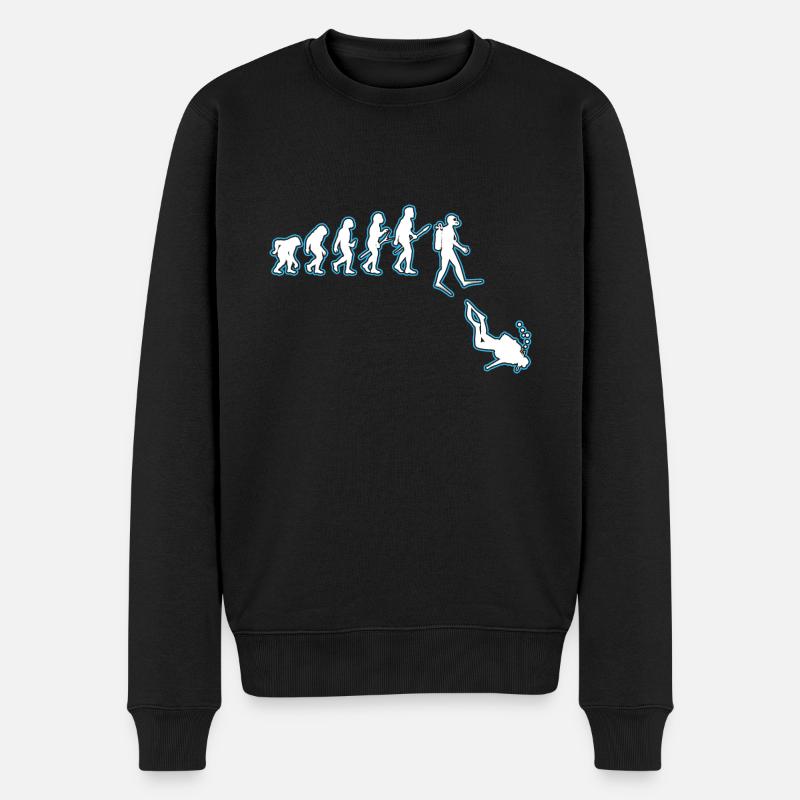 Taucher Evolution - Männer Premium Bio Pullover - Schwarz